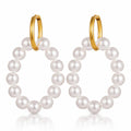 Pearl  Hoop Earrings