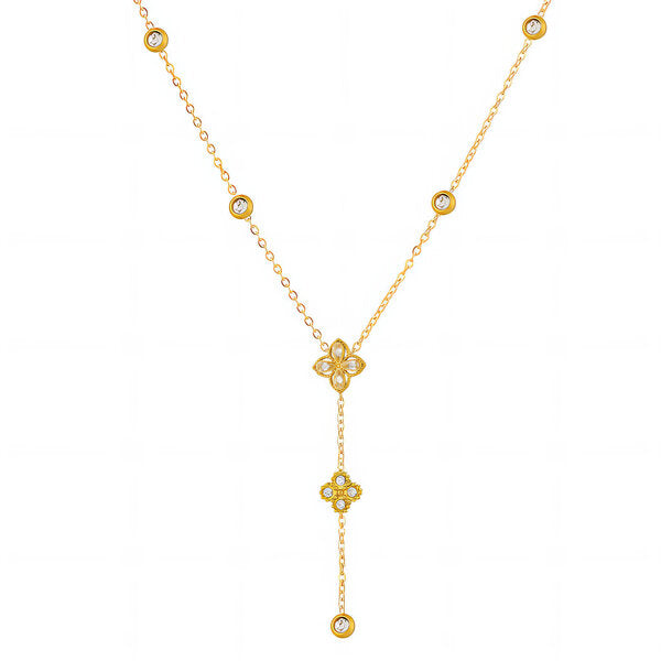 Crystal Clear Clover Y-Necklace