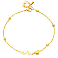 Golden Heartbeat & Heart Anklet