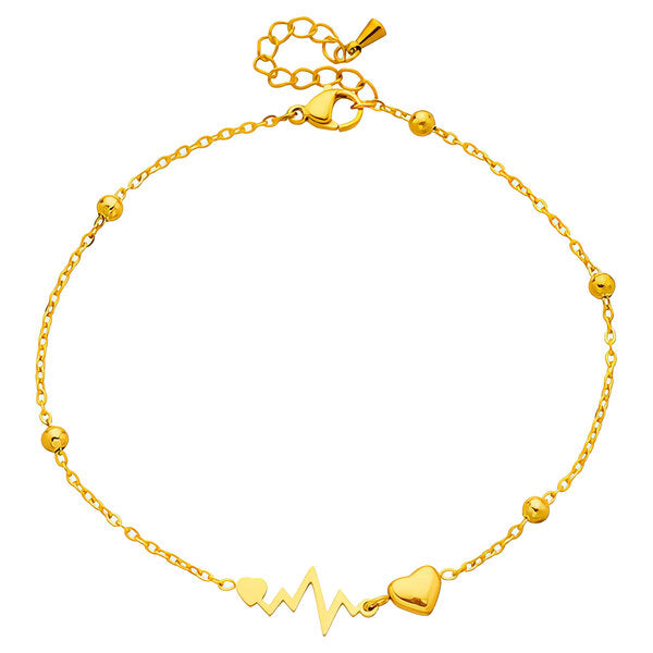 Golden Heartbeat & Heart Anklet