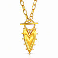 Gold Toggled link Heart Pendant Necklace