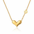 Gold Puffed Heart Pendant Necklace
