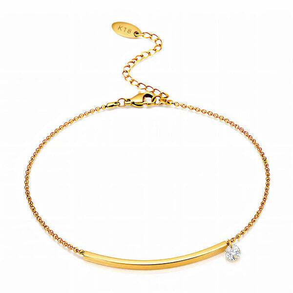 Crystal Curved Bar Anklet