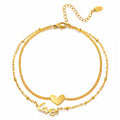 Double-Layer Love Heart Anklet