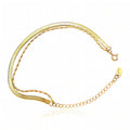 Double-Layer Herringbone Chain Anklet