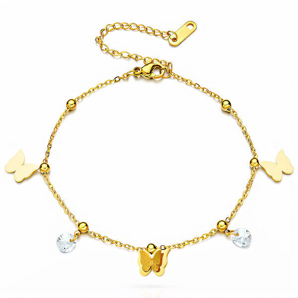 Golden Butterfly Charm Anklet