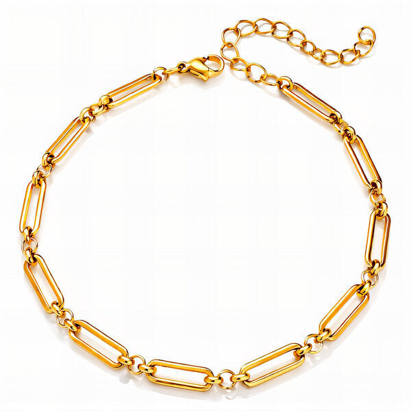 Golden Paperclip Chain Anklet