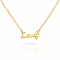Gold "Love" Script Pendant Necklace