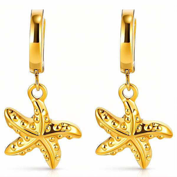 Golden Starfish  Earrings