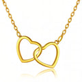 Gold Interlocking Open Hearts Necklace