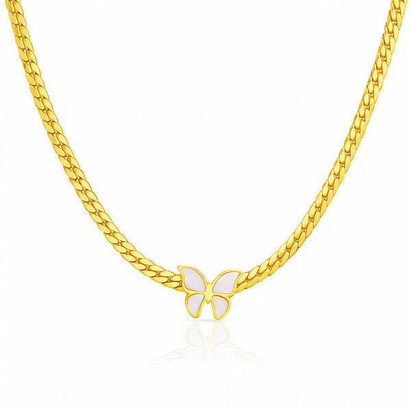 The Papillon Pearl Herringbone Necklace