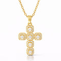 Gold Sparkle Cross Pendant Necklace